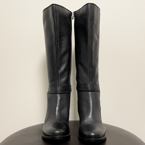 Naturalizer Black Leather Dane Boots 6.5 GUC 2 Inch Heel Mid Calf *no box* - Picture 5 of 12